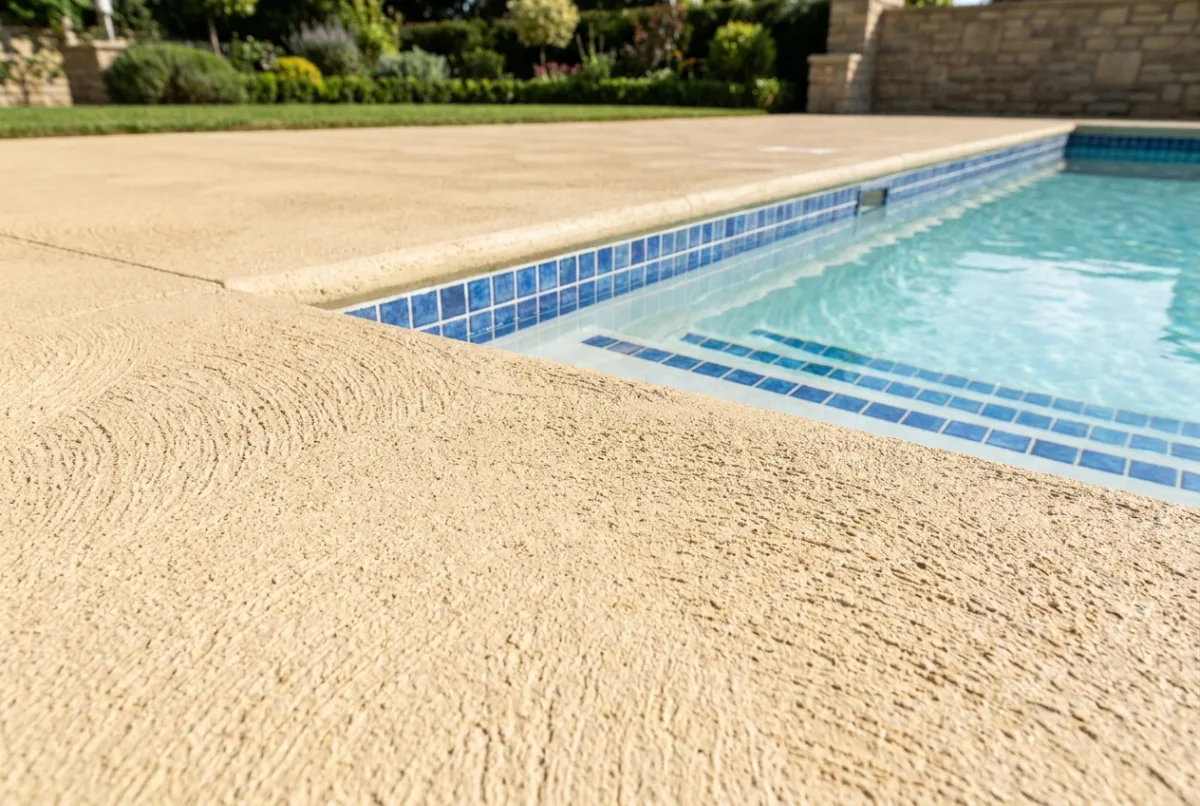 Pool deck power washing after
